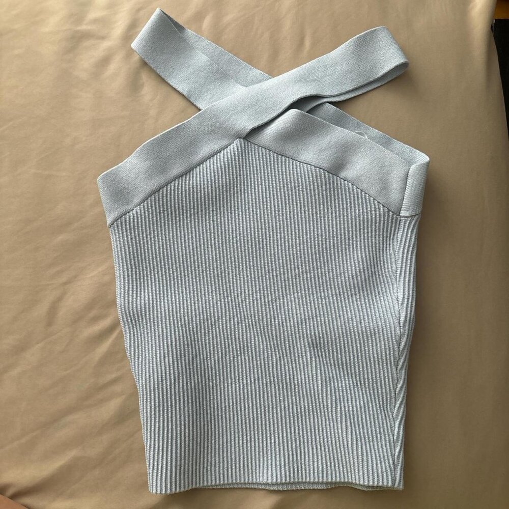 Aritzia Babaton Blue Knit Top
